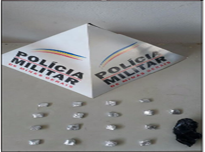 Pinos de cocaína apreendidos em residência