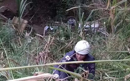 CARRO CAI EM RIBANCEIRA E MOTORISTA FOGE DO LOCAL