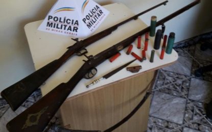 Polícia Ambiental apreende armas e materiais de caça