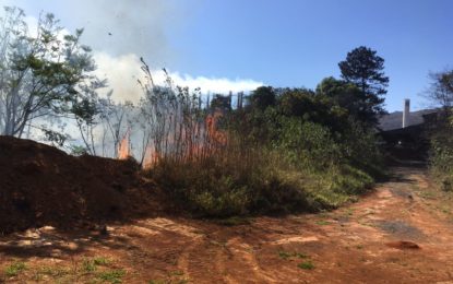 BOMBEIROS COMBATEM INCÊNDIO EM ÁREA INDUSTRIAL/ EM VEGETAÇÃO NA EMPRESA BOZEL