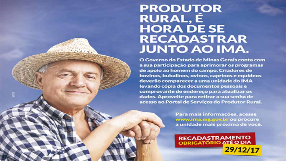 IMA INICIA RECADASTRAMENTO OBRIGATÓRIO DE PRODUTORES RURAIS EM TODO O ESTADO