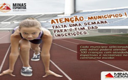 INSCRIÇÕES MUNICIPAIS NO GERAÇÃO ESPORTE TERMINAM EM UMA SEMANA