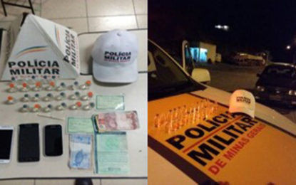 PMR apreende dezenas de frascos de “loló” e prende autores  em Santa Bárbara do Tugúrio