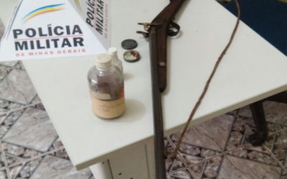 Arma deixada em zona rural de Senhora dos Remédios é apreendida