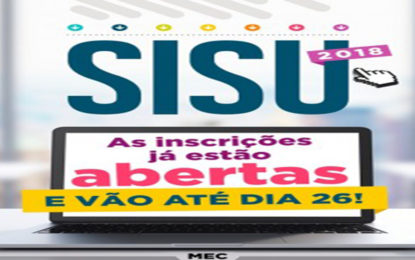 Inscrições para o Sisu podem ser feitas até o dia 26 de janeiro