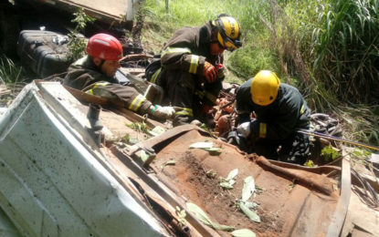 PAI E FILHO FICAM FERIDOS EM ACIDENTE NA BR265 NAS PROXIMIDADES DA CIDADE DE BARROSO