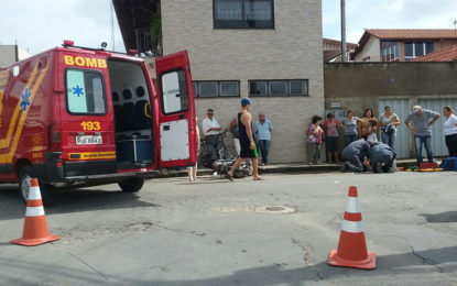 GRÁVIDA SOFRE ACIDENTE COM MOTOCICLETA NO BAIRRO SANTA EFIGÊNIA EM BARBACENA-MG
