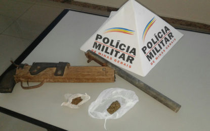 DROGA E ARMA ARTESANAL SÃO LOCALIZADAS NO BAIRRO NOVA CIDADE EM BARBACENA-MG