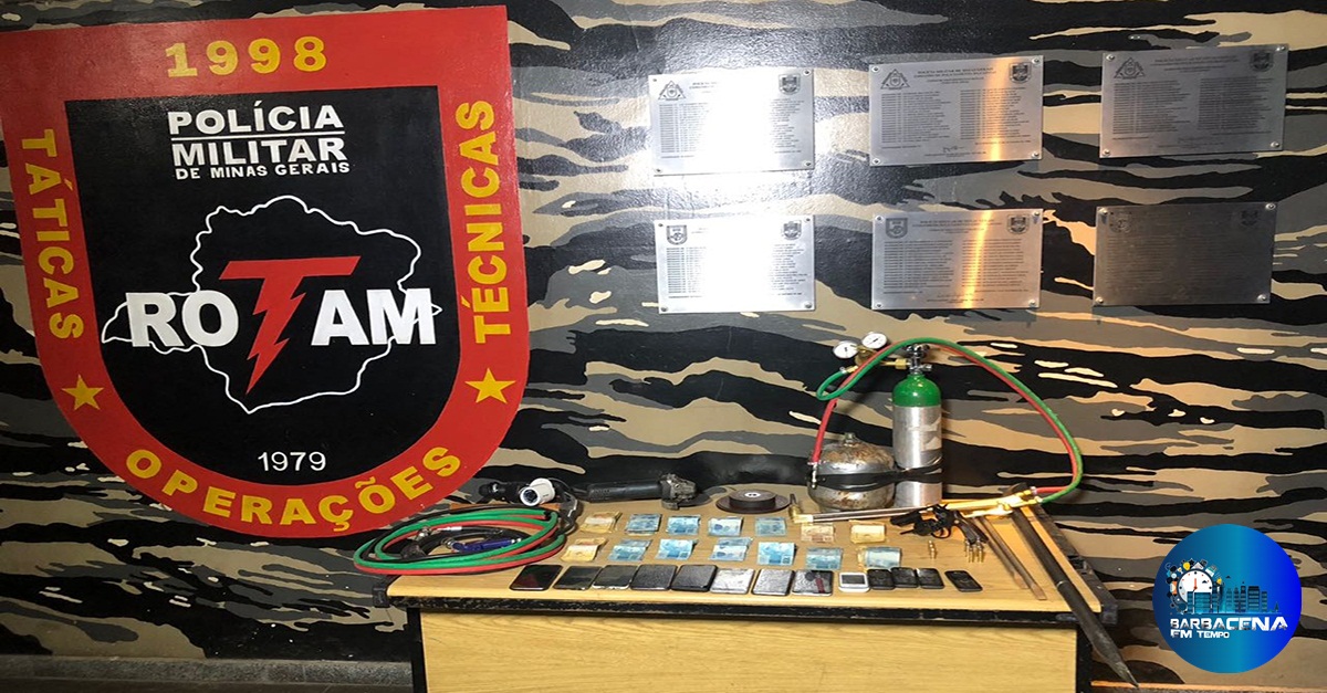 Furto qualificado a caixa eletrônico do Banco do Brasil na cidade de Santos Dumont integrantes da quadrilha são presos.