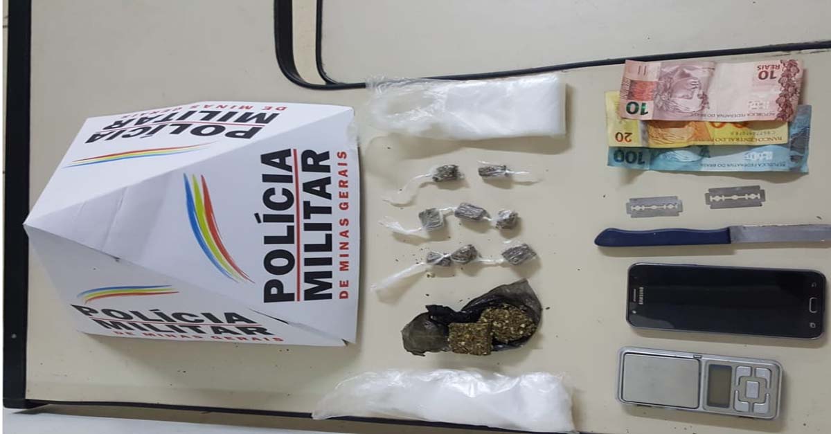 Drogas e materiais ilícitos são localizados em residência no bairro Santa Maria em Barbacena.