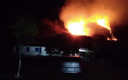 INCÊNDIOS EM VEGETAÇÃO AMEAÇAM RESIDÊNCIAS EM BARBACENA E DORES DE CAMPOS