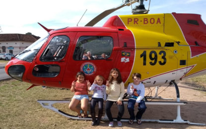 HELICÓPTERO ARCANJO DO BOA ESTEVE NA CIDADE PARA TRANSPORTE AEROMÉDICO DE PACIENTE