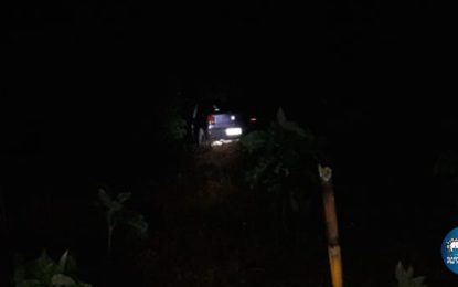 Veículo fica desgovernado e quase cai em corrego com 3 pessoas em Senhora das Dores