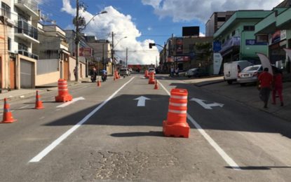 Setram cria nova pista para veículos na Rua Marechal Floriano Peixoto em Barbacena