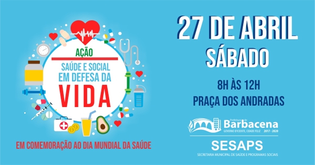 BARBACENA PROMOVE AÇÃO SAÚDE E SOCIAL EM DEFESA DA VIDA NESTE SÁBADO