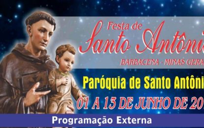 TREZENA DE SANTO ANTÔNIO BARBACENA DE 1º A 13 DE JUNHO DE 2019