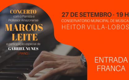Conservatório Municipal de Música Heitor Villa-Lobos de Barbacena recebe o pianista Marcos Leite