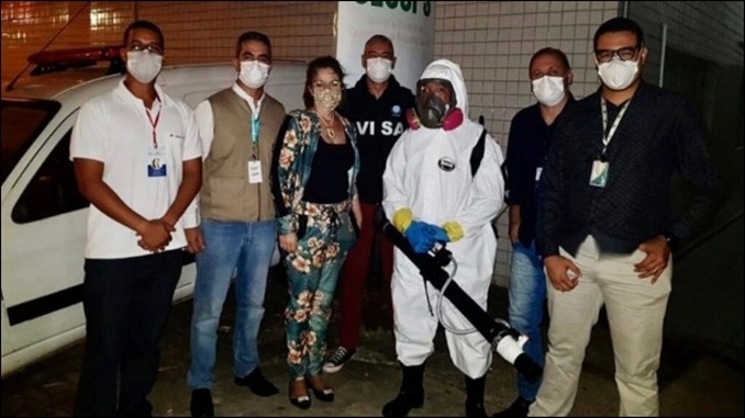 Áreas de grande circulação em Barbacena passam por desinfecção