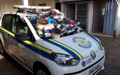 Operação da Guarda Civil apreende linhas cortantes e notifica infratores em Santa Rita do Sapucaí