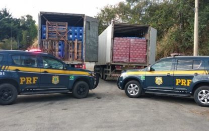 PRF já apreendeu 500 mil litros de bebidas, com valor de R$ 2,5 milhões, no atual ano