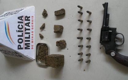 Homem é preso por posse ilegal de arma de fogo e tráfico de drogas, em São João Del-Rei