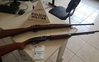 Polícia Militar apreende armas de fogo na zona rural de Alfredo Vasconcelos e Piedade do Rio Grande