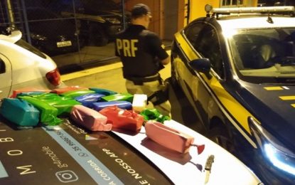 PRF prende casal transportando mais de R$ 2 milhões em pasta base de cocaína em Pouso Alto (MG)