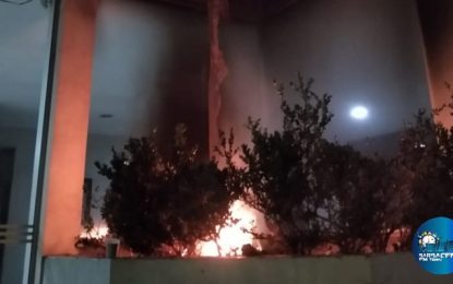 Incêndio em lixeira atinge loja de veículos na Avenida  Governador Bias Fortes, em Barbacena