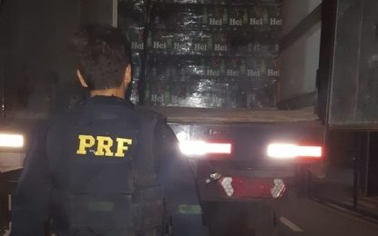 PRF apreende carga de cerveja roubada avaliada em cerca de R$ 150 mil