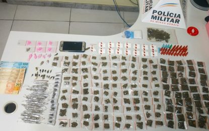 Adolescente é apreendida em flagrante com grande quantidade de drogas em Barbacena