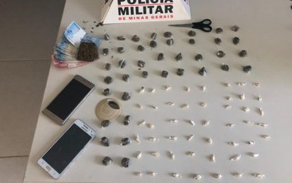 Dupla é presa por tráfico de drogas no bairro Nossa Senhora Aparecida, em Barbacena