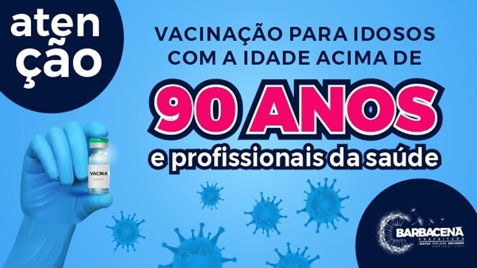 Idosos a partir de 90 anos começam a ser vacinados a partir de segunda-feira
