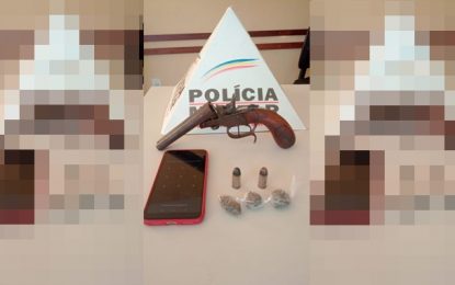 Menores são apreendidos por posse de arma de fogo e tráfico de drogas em Barbacena