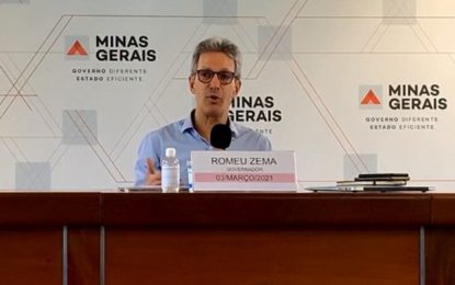 Romeu Zema anuncia onda roxa com toque de recolher em duas regiões de Minas