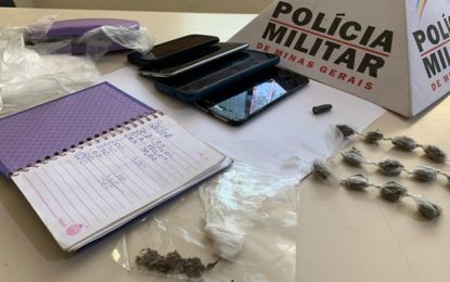 Polícia Militar prende duas pessoas e apreende três menores por tráfico de drogas