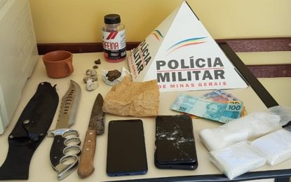 Homem é preso por Tráfico de drogas no Bairro Água Santa, em Barbacena