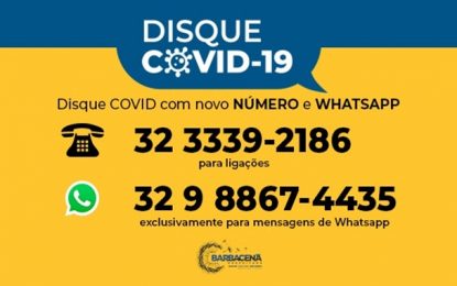 Disque-Covid tem novo número e Whatsapp