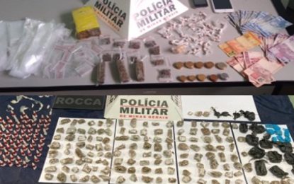 Vasta apreensão de drogas e duas pessoas conduzidas por envolvimento com o tráfico