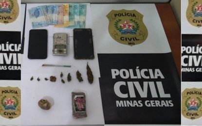 PCMG prende casal suspeito de tráfico em república estudantil de São João del Rei