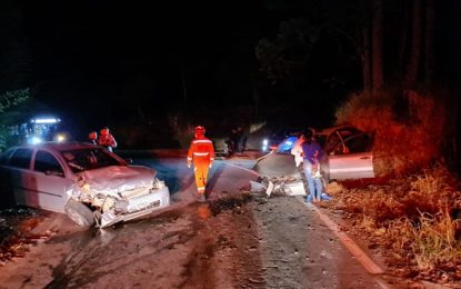 Motorista fica ferido em colisão na MGC-265, próximo a Pinheiro Grosso