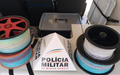 Polícia Militar apreende linha chilena e cerol, em Barbacena