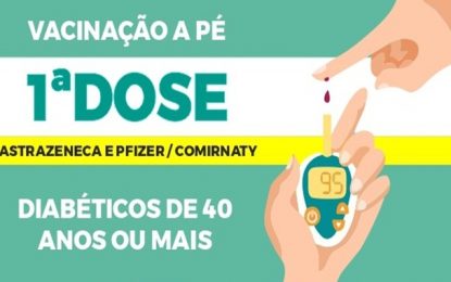 Haverá vacinação para Diabéticos de 40 anos ou mais