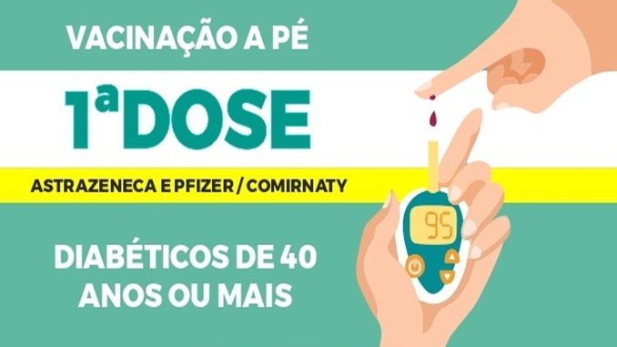 Haverá vacinação para Diabéticos de 40 anos ou mais