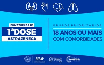 Sesap anuncia novas estratégias de vacinação da população a partir de 18 anos com comorbidades