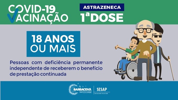 Pessoas com deficiência permanente serão vacinadas na quarta-feira