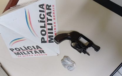Menor é apreendido com arma e drogas, em Barbacena