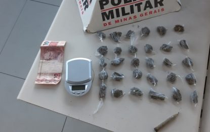 Adolescente é apreendido por tráfico de drogas no Bairro Vilela, em Barbacena