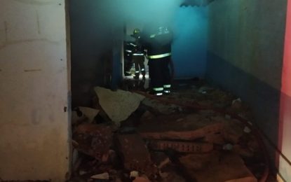 Incêndio em botijão de gás deixa uma vítima gravemente ferida