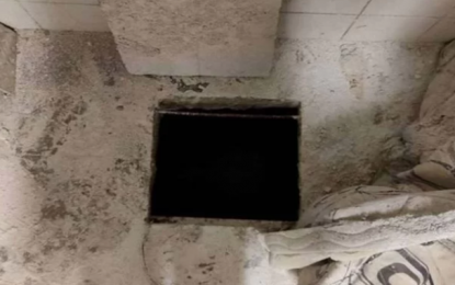 Bombeiros percorrem túnel misterioso construído debaixo de loja em Poços de Caldas