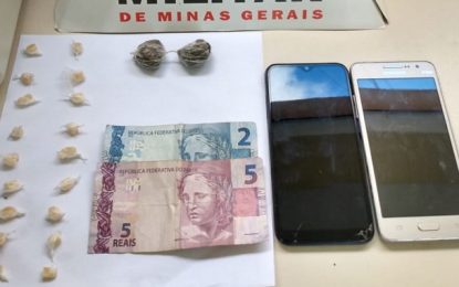 Suspeito assume a propriedade do material encontrado e é preso por tráfico de drogas